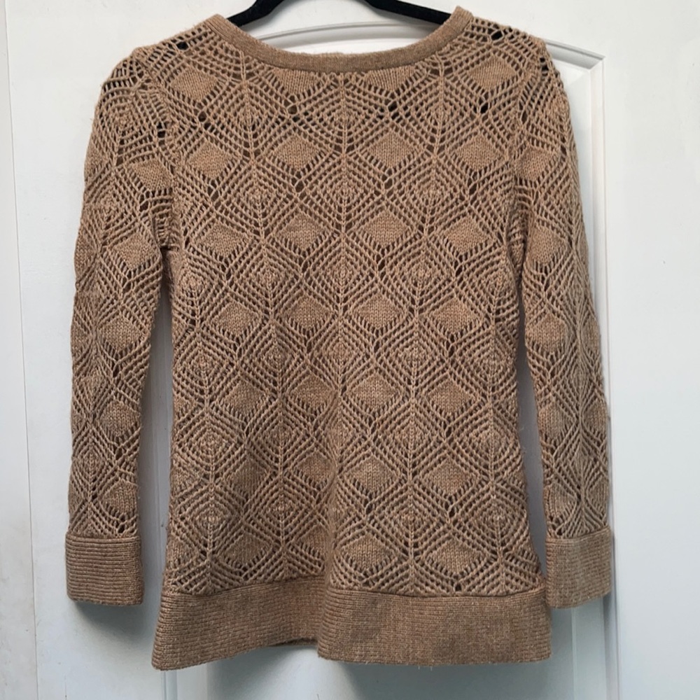 J. Crew camel colored open weave sweater sz S